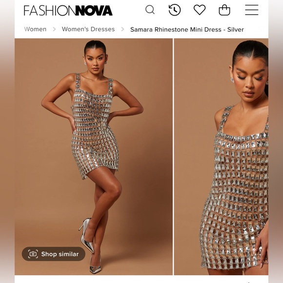 Fashion Nova Samara Rhinestone Mini Dress - NWT - Picture 1 of 3